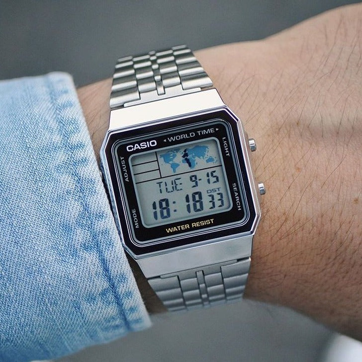 Digital Watch - Casio Collection Unisex Silver Watch A500WEA-1EF