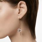 Swarovski Hollow Drop Long Earrings White Rose Gold-Tone Plated