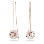 Swarovski Hollow Drop Long Earrings White Rose Gold-Tone Plated