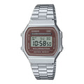 Casio Unisex Brown Silver Digital Watch