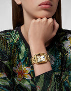 Philipp Plein Ladies Watch Offshore Square Gold