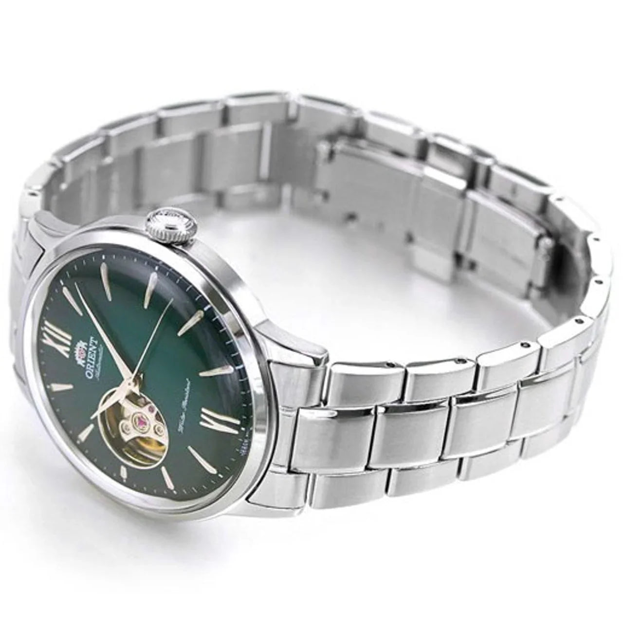 Orient Bambino 2nd Generation Open Heart Men's Green Watch