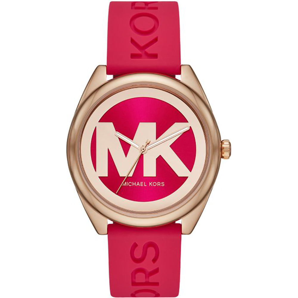 Michael Kors Ladies Watch Janelle 42mm Red Rose Gold