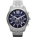 Michael Kors Mens Chronograph Watch Lexington 45mm Silver Blue