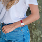 Mondaine EVO2 Red Vegan Grape Ladies Watch MSE.26110.LCV