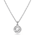 Swarovski Birthstone April Pendant Necklace Silver Rhodium Plated