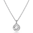 Swarovski Birthstone April Pendant Necklace Silver Rhodium Plated