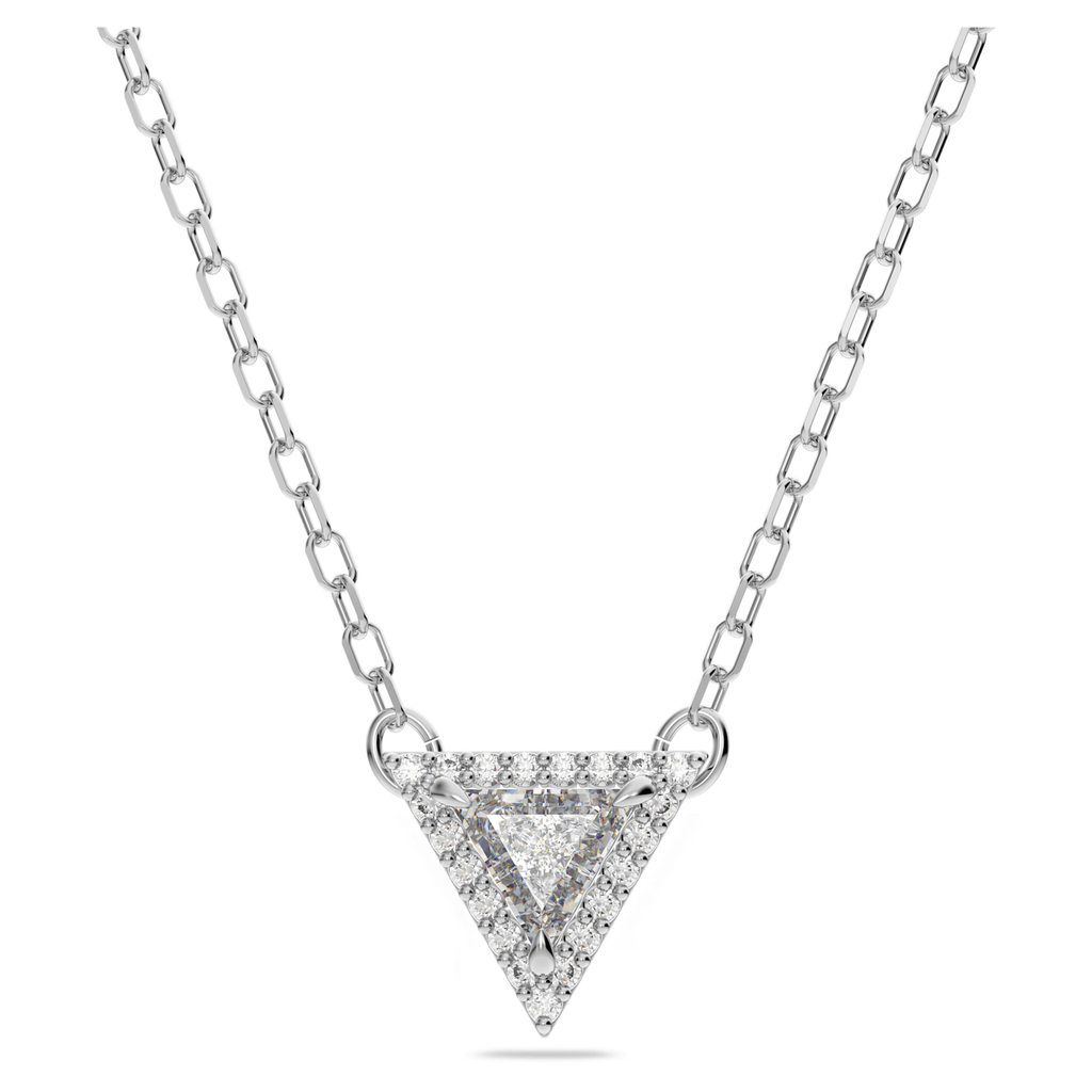 Swarovski Ortyx Necklace Triangle Cut White Crystal Rhodium Plated
