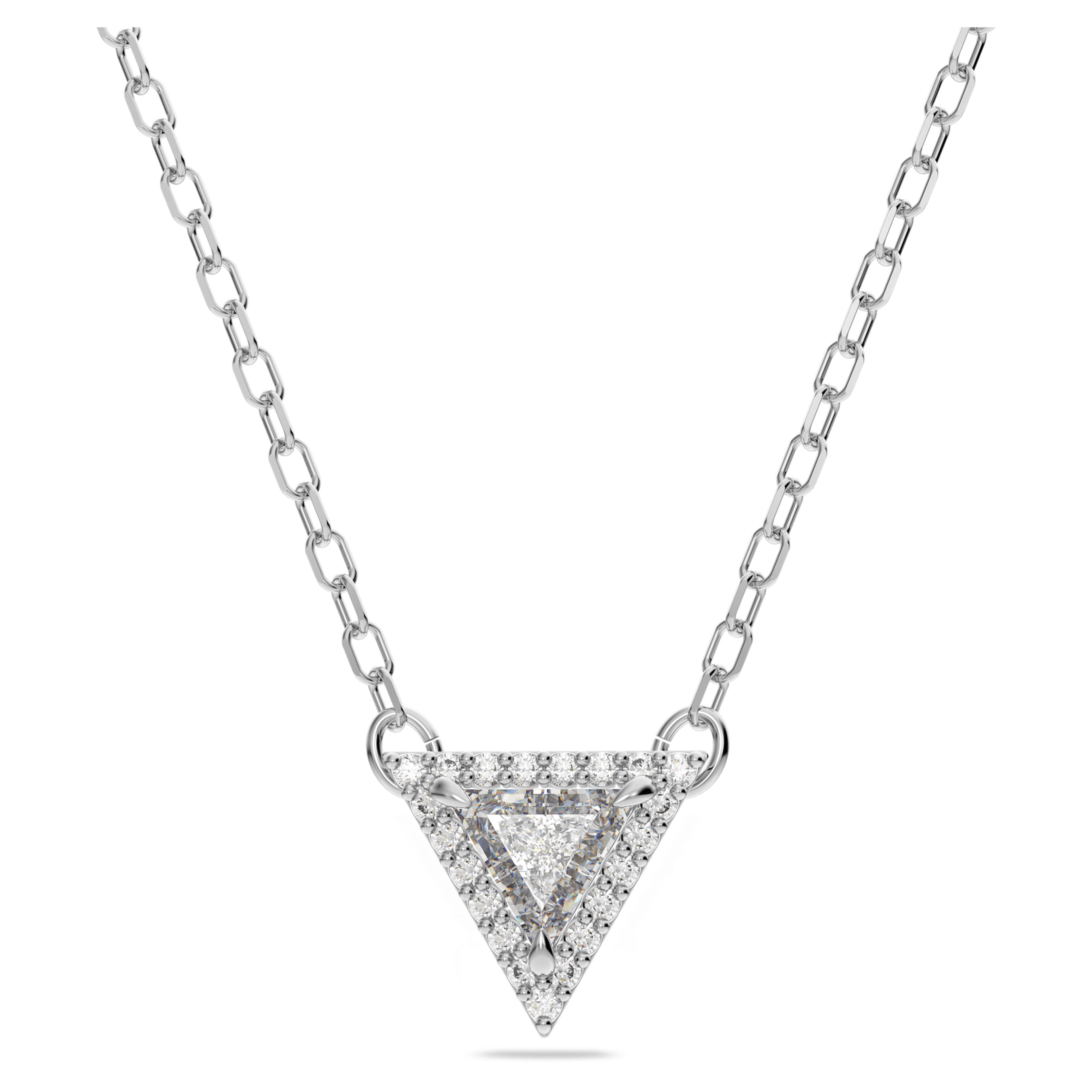 Swarovski Ortyx Necklace Triangle Cut White Crystal Rhodium Plated