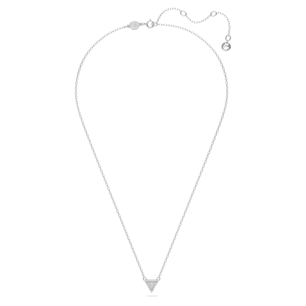 Swarovski Ortyx Necklace Triangle Cut White Crystal Rhodium Plated