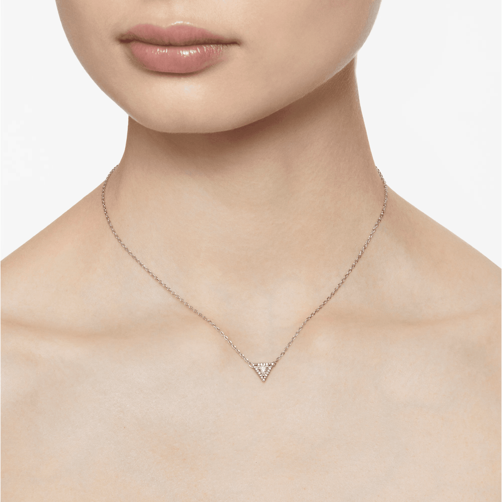 Swarovski Ortyx Necklace Triangle Cut White Crystal Rhodium Plated