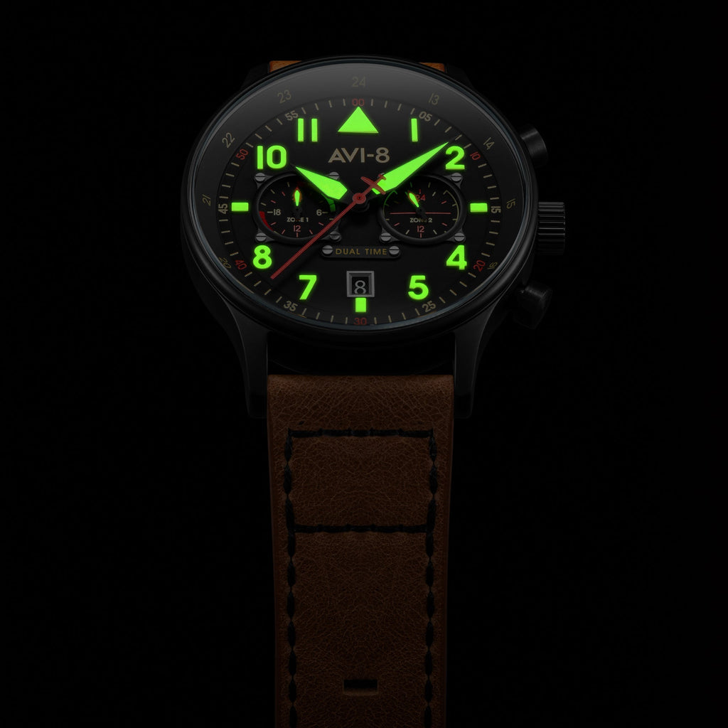 Pilot Watch - AVI-8 Carey Dual Time Debden Watch AV-4088-03