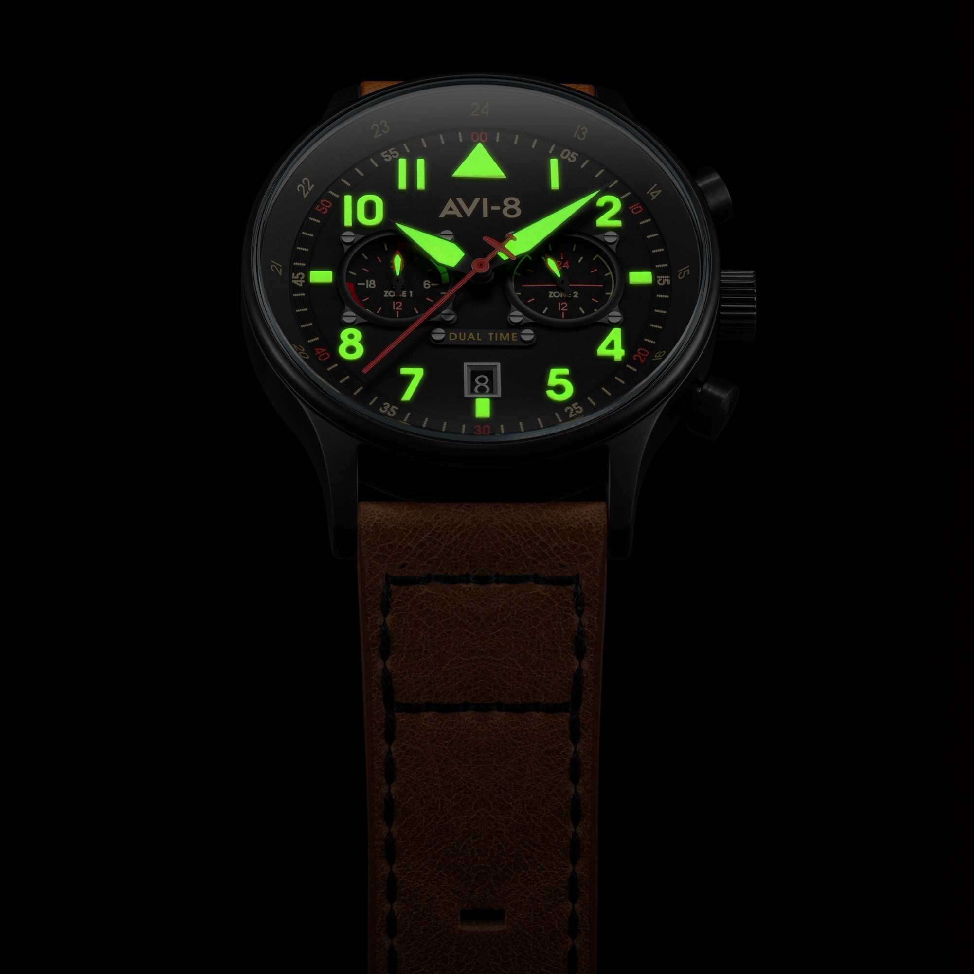 Pilot Watch - AVI-8 Carey Dual Time Debden Watch AV-4088-03