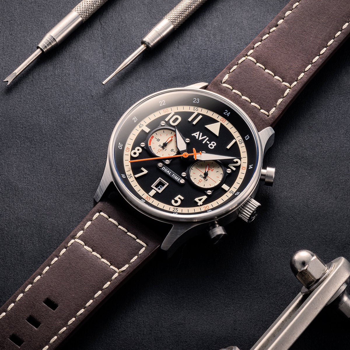 Pilot Watch - AVI-8 Carey Dual Time Manston Watch AV-4088-01
