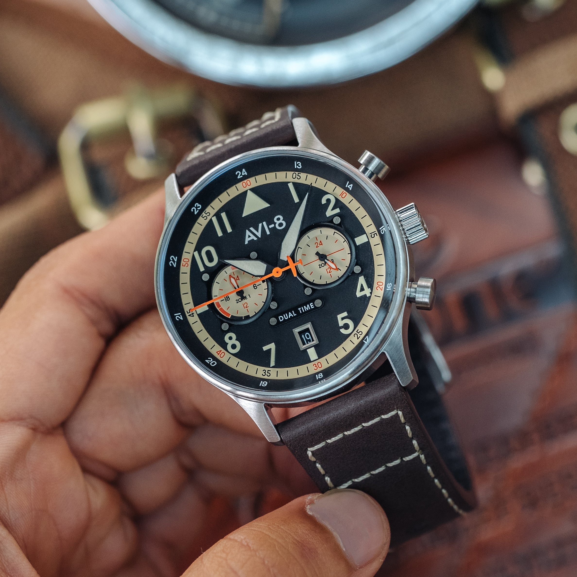 Pilot Watch - AVI-8 Carey Dual Time Manston Watch AV-4088-01