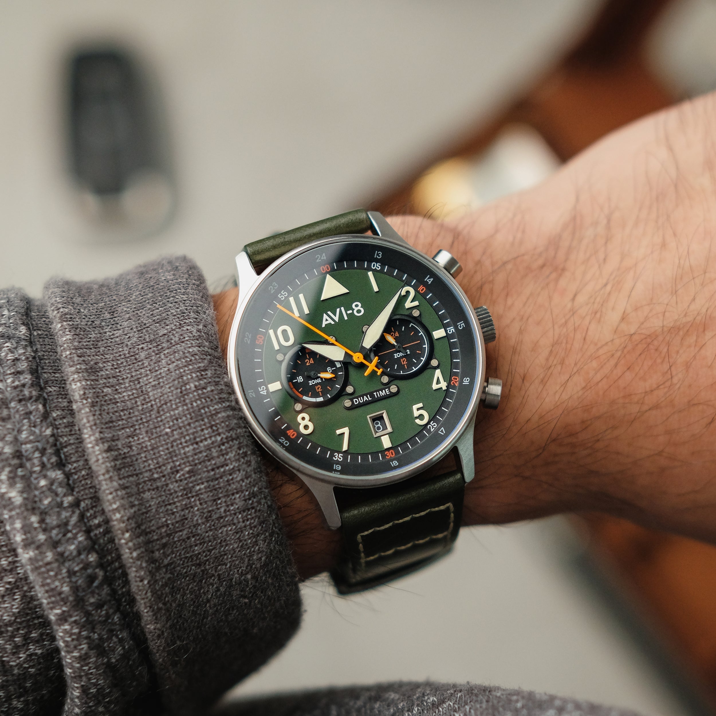 Pilot Watch - AVI-8 Carey Dual Time Merville Watch AV-4088-02