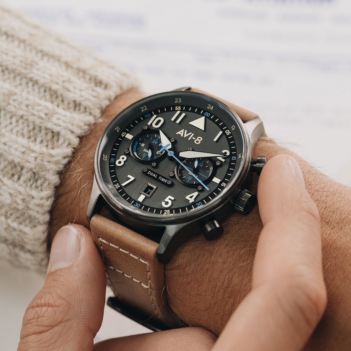 Pilot Watch - AVI-8 Carey Dual Time Orissa Watch AV-4088-04