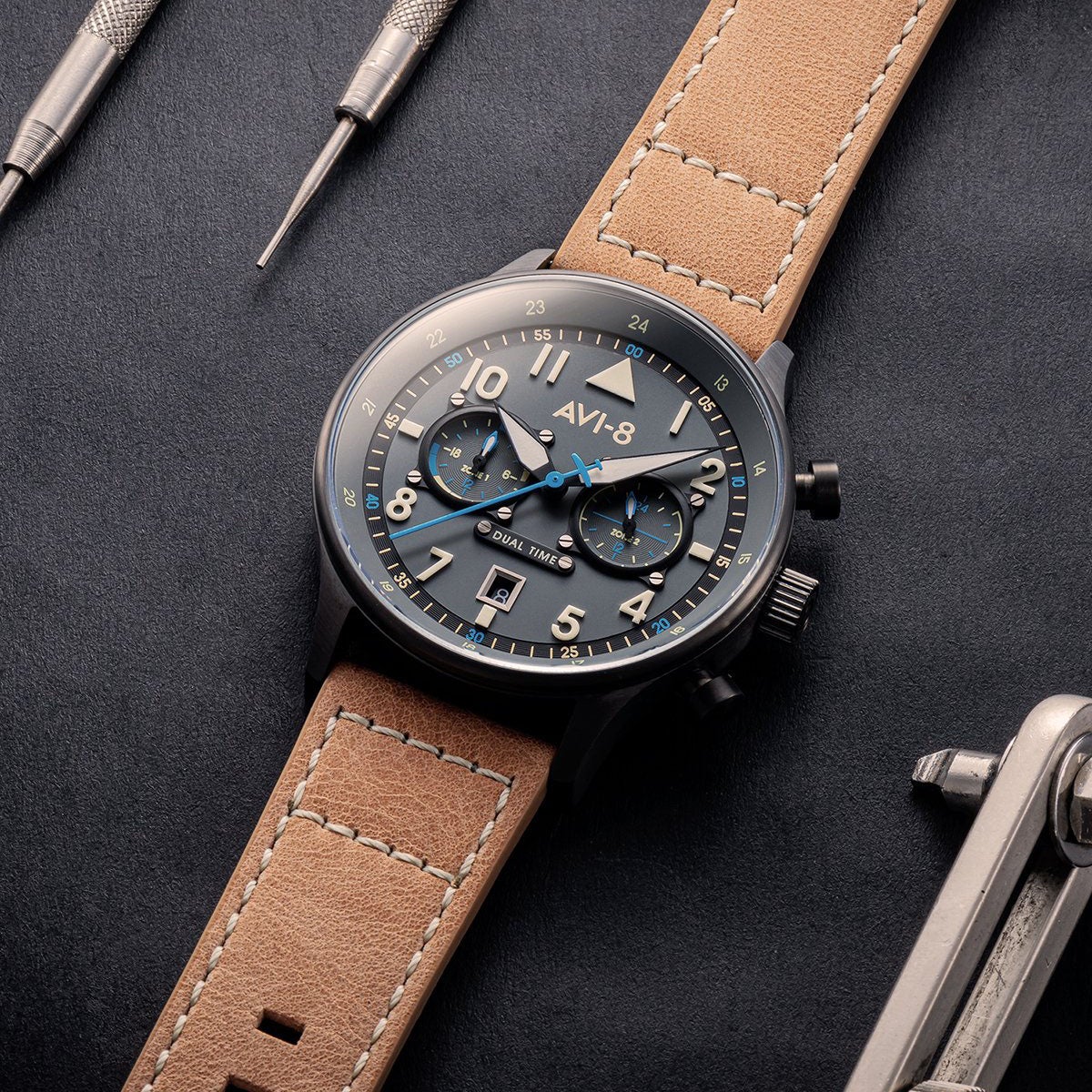Pilot Watch - AVI-8 Carey Dual Time Orissa Watch AV-4088-04