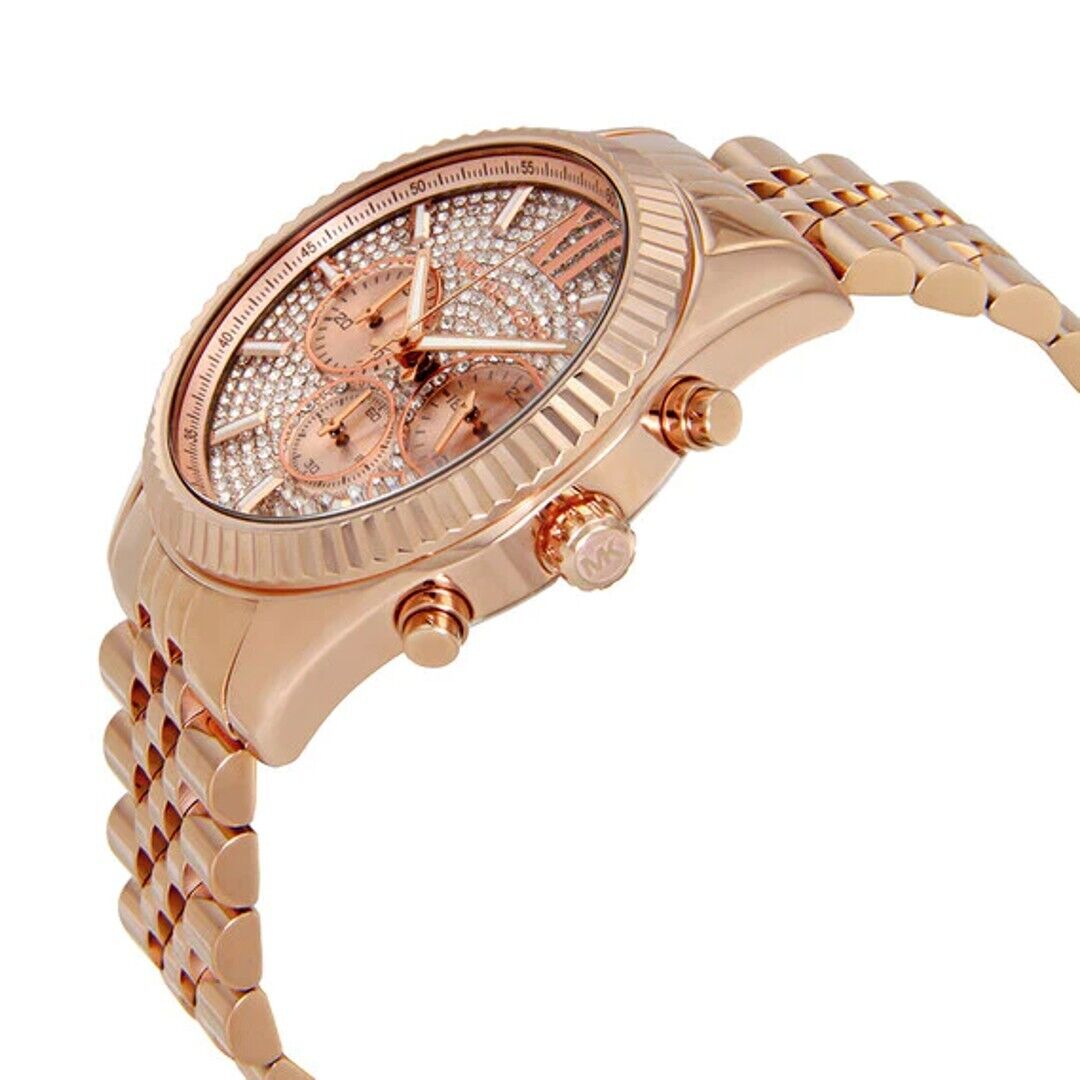 Michael Kors Men's Watch Lexington Chronograph Gold Rose