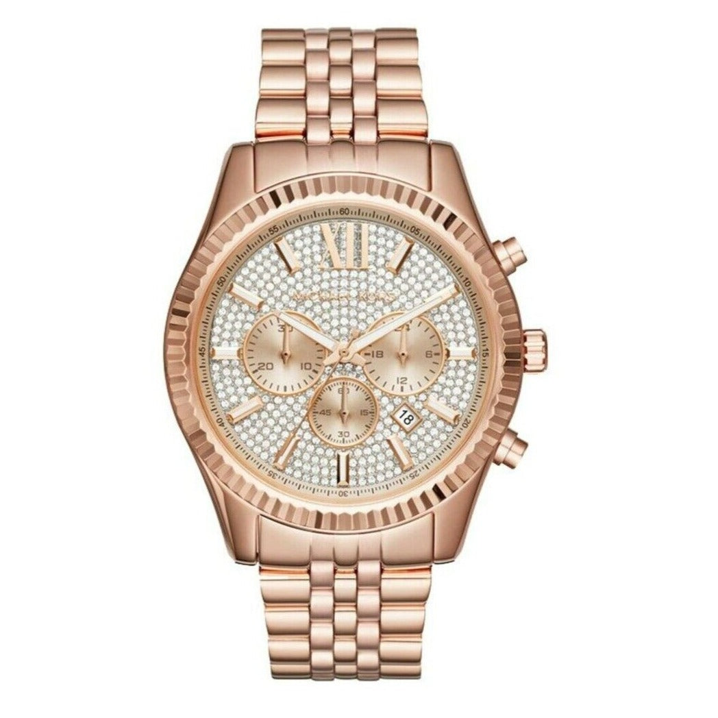 Michael Kors Men's Watch Lexington Chronograph Gold Rose