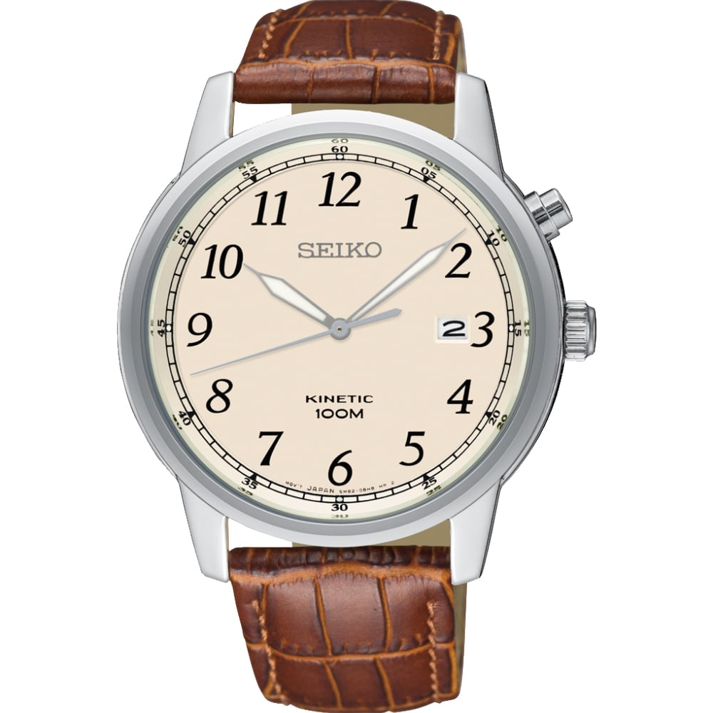Seiko Kinetic Men's Beige Watch
