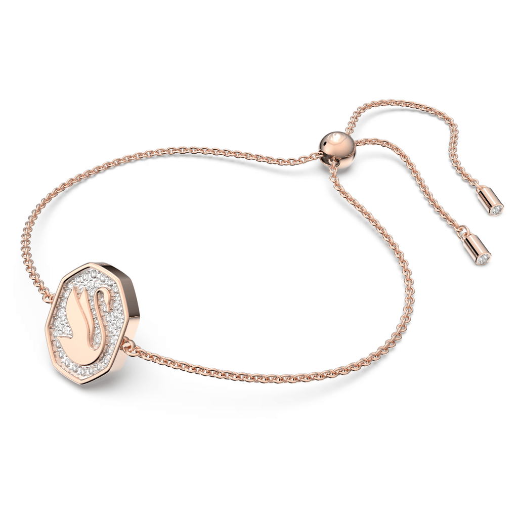 Swarovski Signum Swan Bracelet White Rose Gold Plated