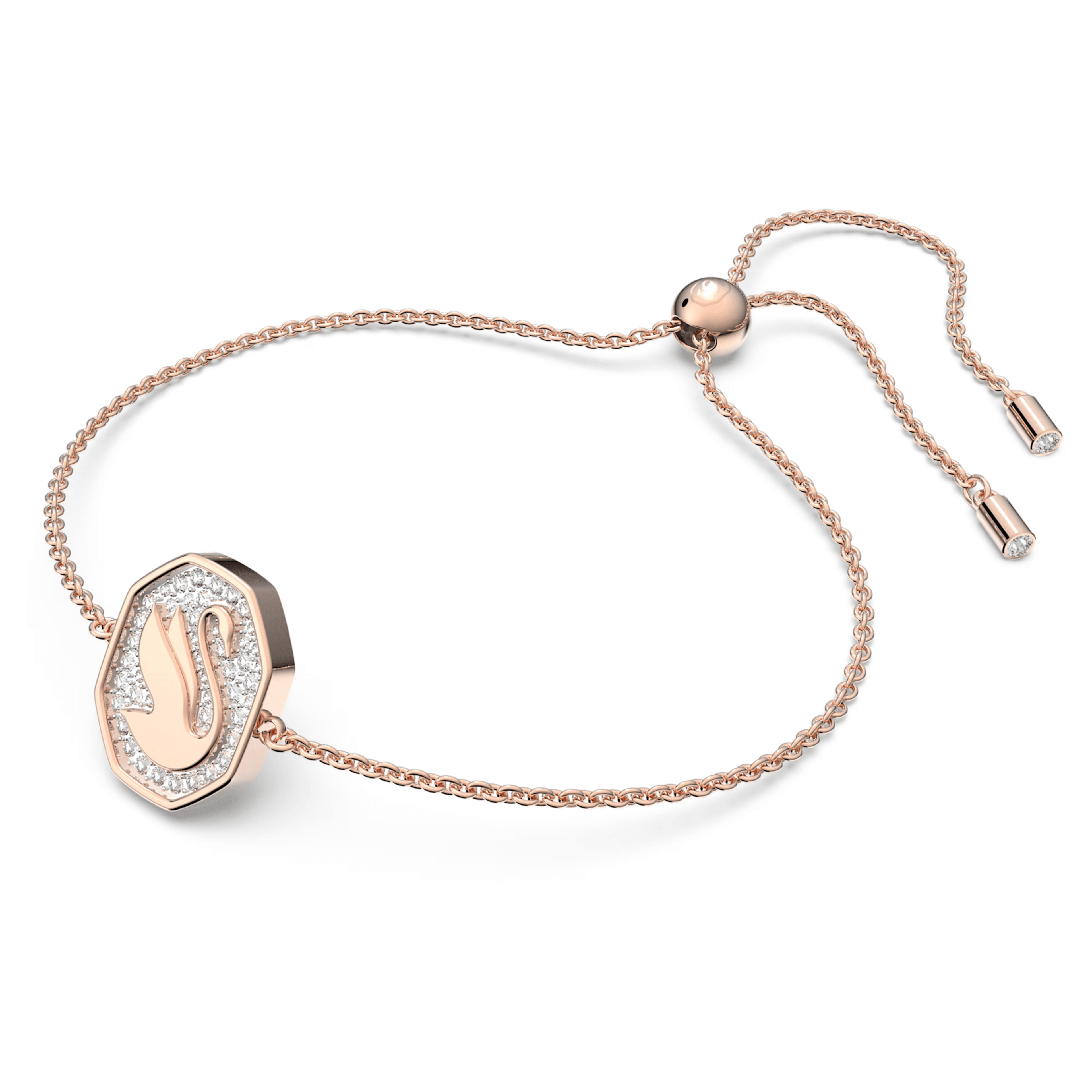 Swarovski Signum Swan Bracelet White Rose Gold Plated