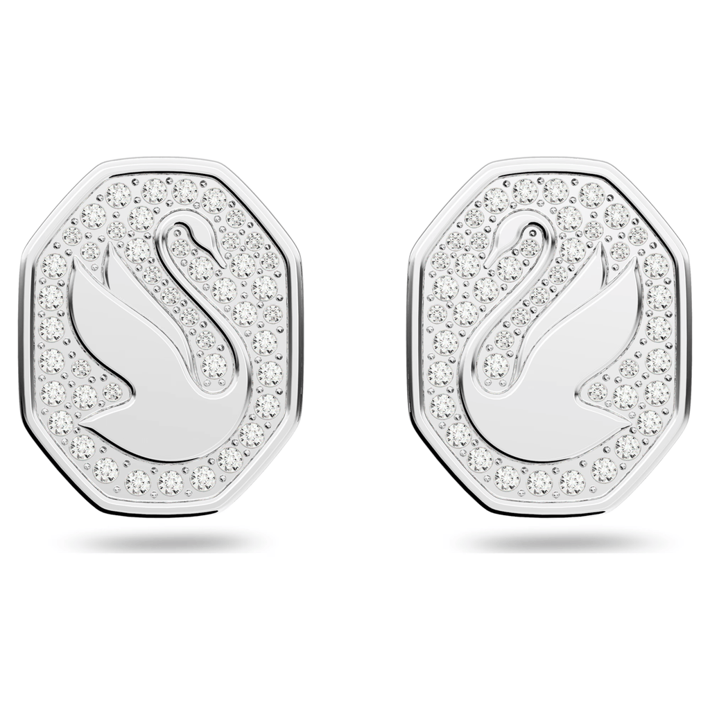 Swarovski Signum Swan Stud Earrings White Rhodium Plated