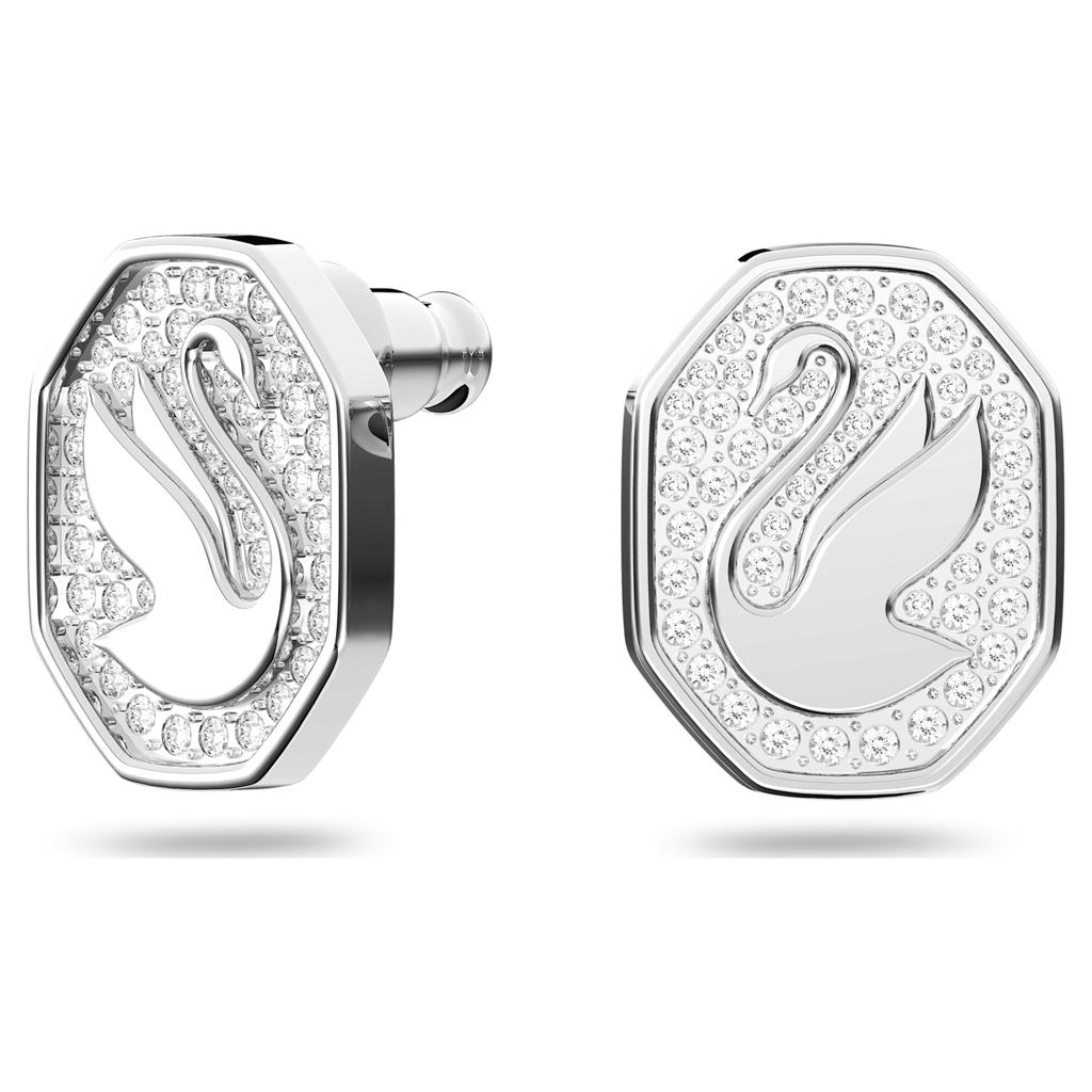 Swarovski Signum Swan Stud Earrings White Rhodium Plated