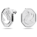 Swarovski Signum Swan Stud Earrings White Rhodium Plated