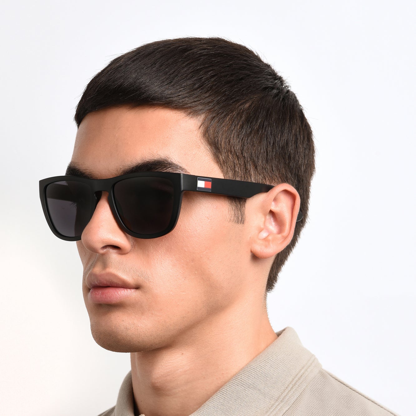 Sunglasses - Tommy Hilfiger TH 1557/S 08A 54IR Men's Black Grey Sunglasses