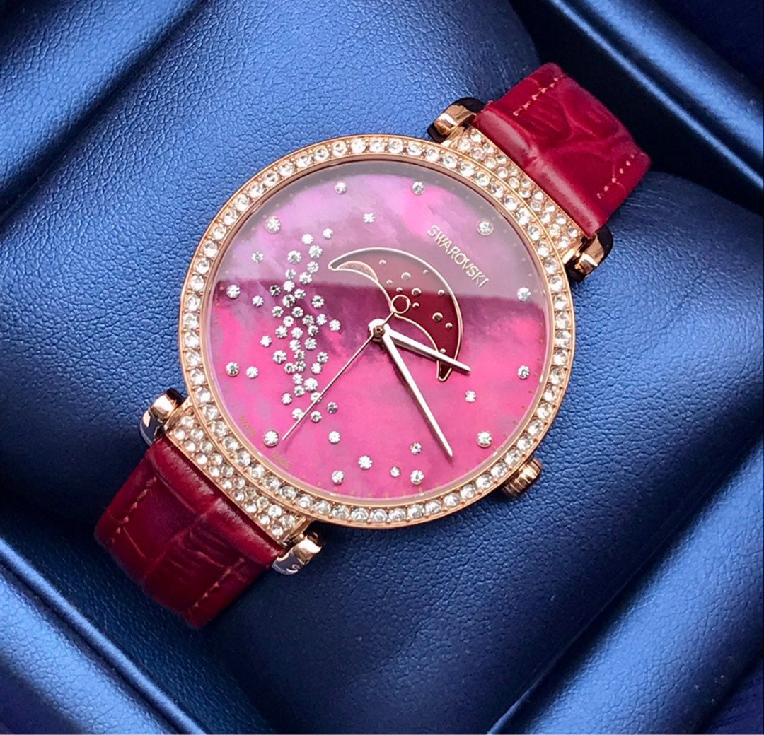 Swarovski Watch Passage Moon Phase Red