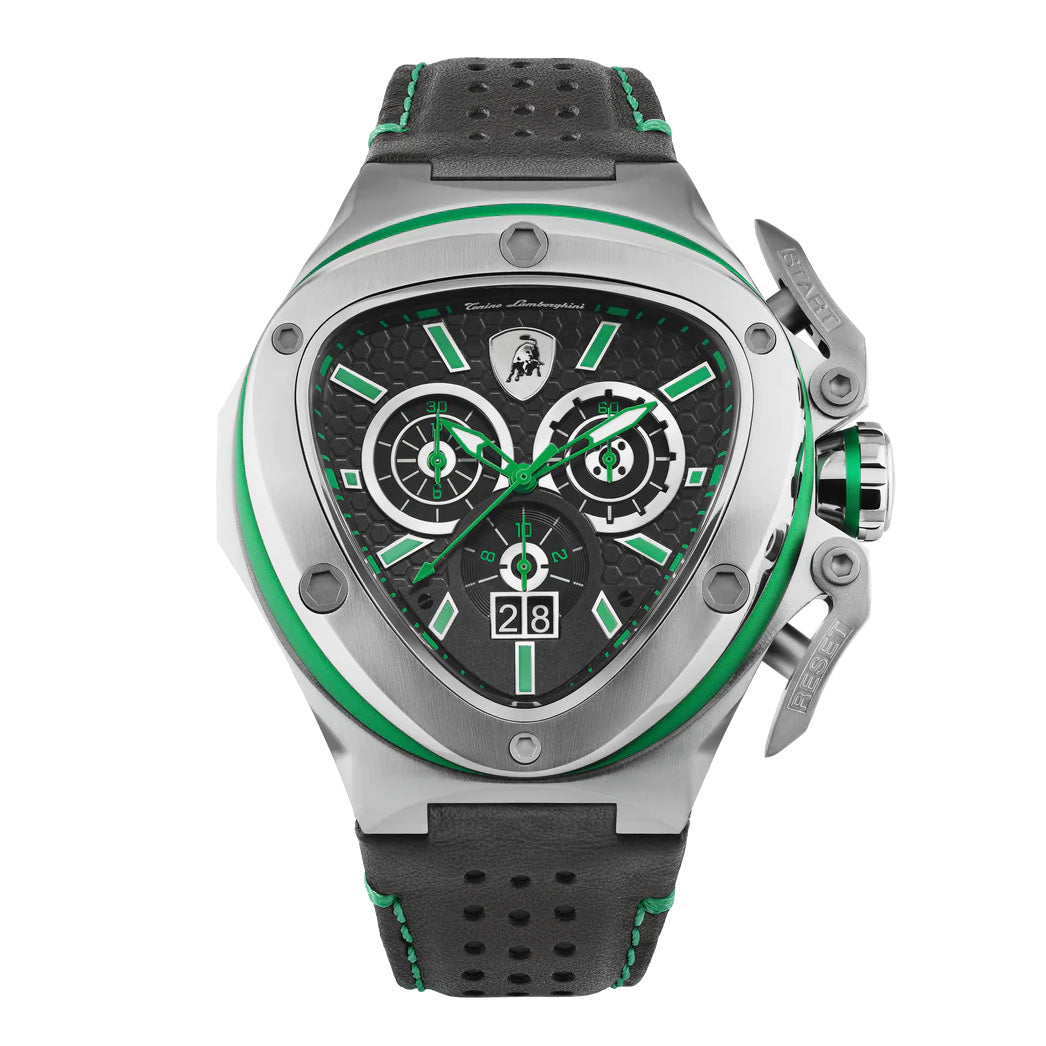 Tonino Lamborghini Spyder X Men's Silver Green Watch