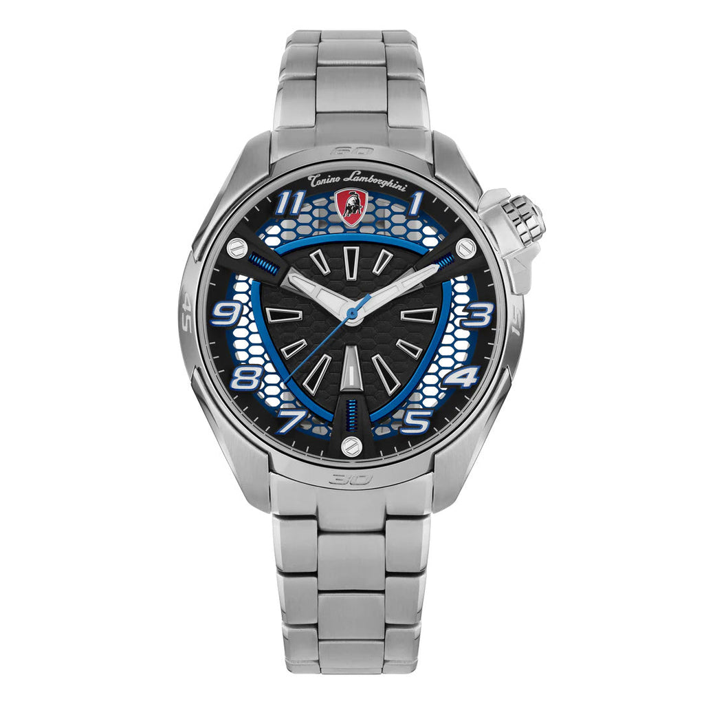 Tonino Lamborghini Shock ABS Men's Silver Blue Watch