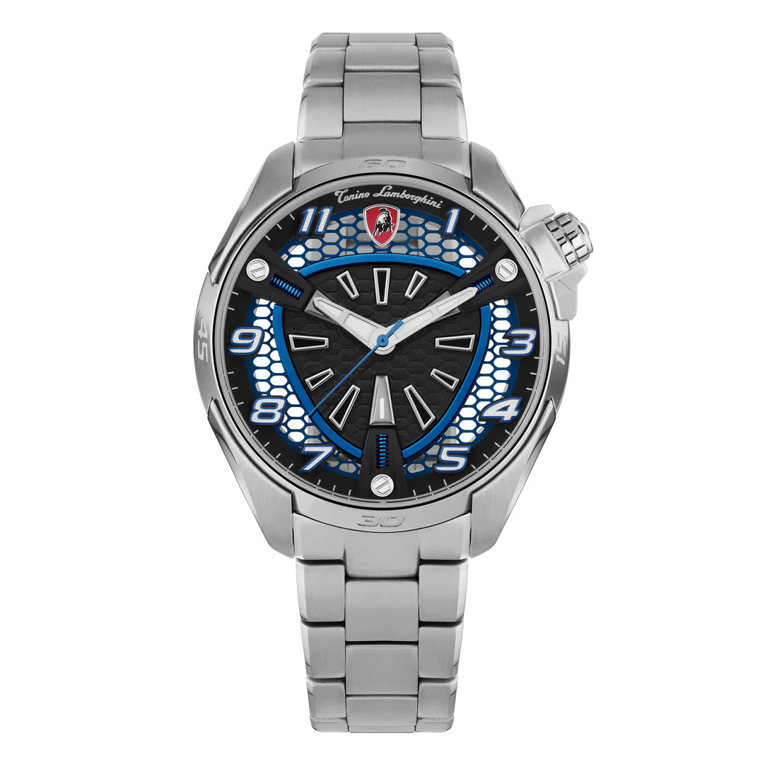 Tonino Lamborghini Shock ABS Men's Silver Blue Watch