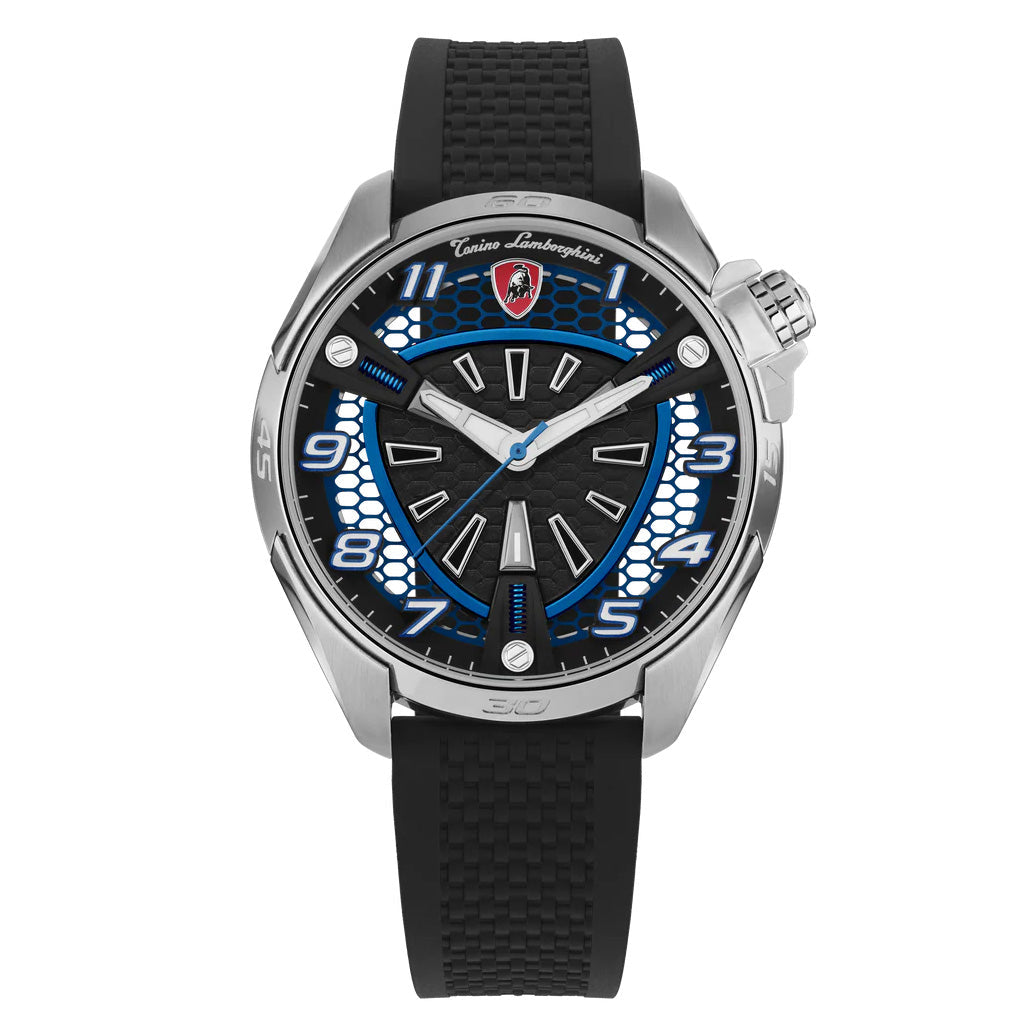 Tonino Lamborghini Shock ABS Men's Silver Blue Watch