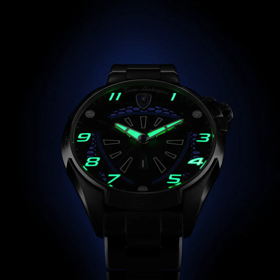 Tonino Lamborghini Shock ABS Men's Silver Blue Watch