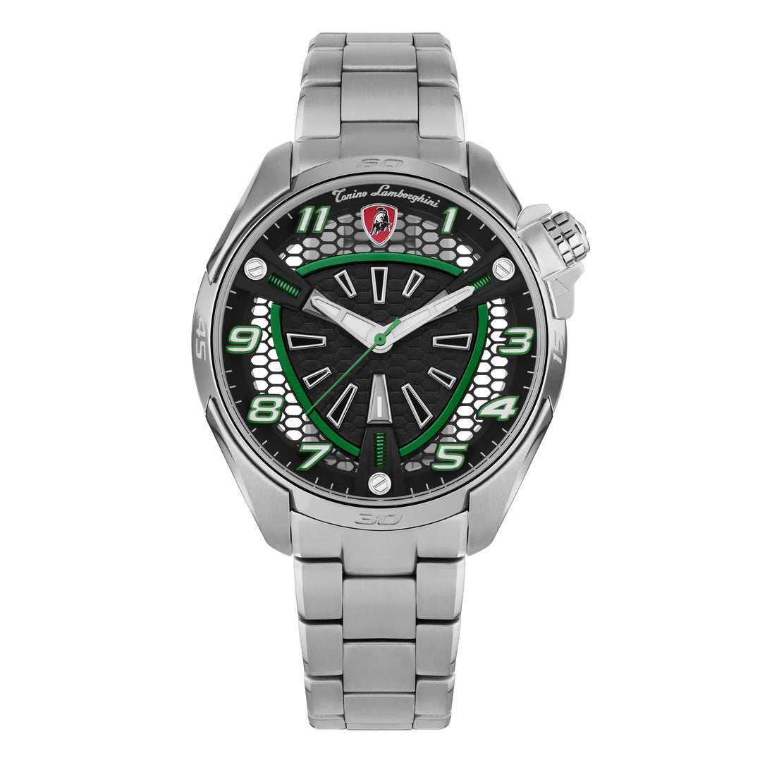 Tonino Lamborghini Shock ABS Men's Silver Green Watch