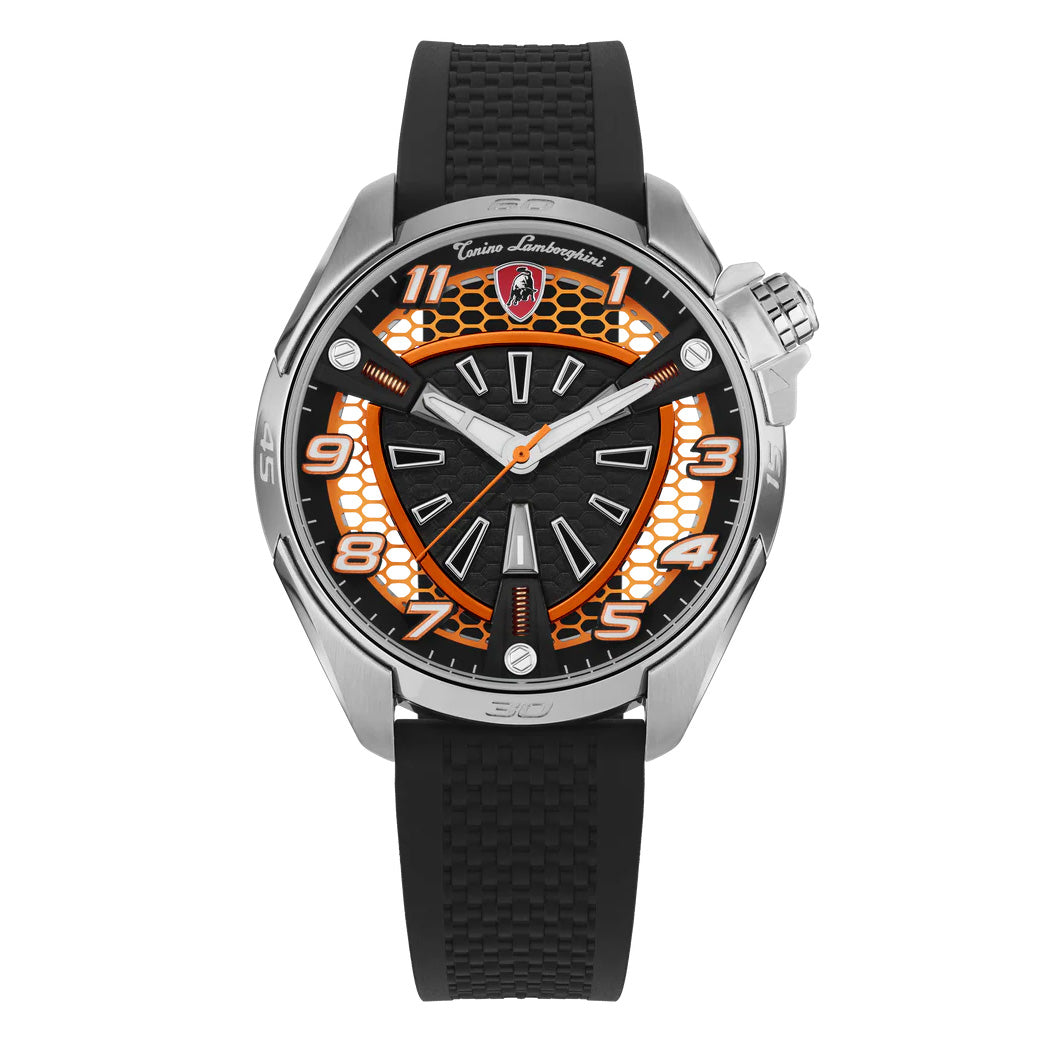 Tonino Lamborghini Shock ABS Men's Silver Orange Watch