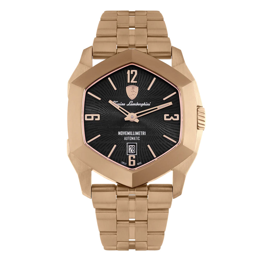 Tonino Lamborghini Novemillimetri Men's Rose Gold Black Watch