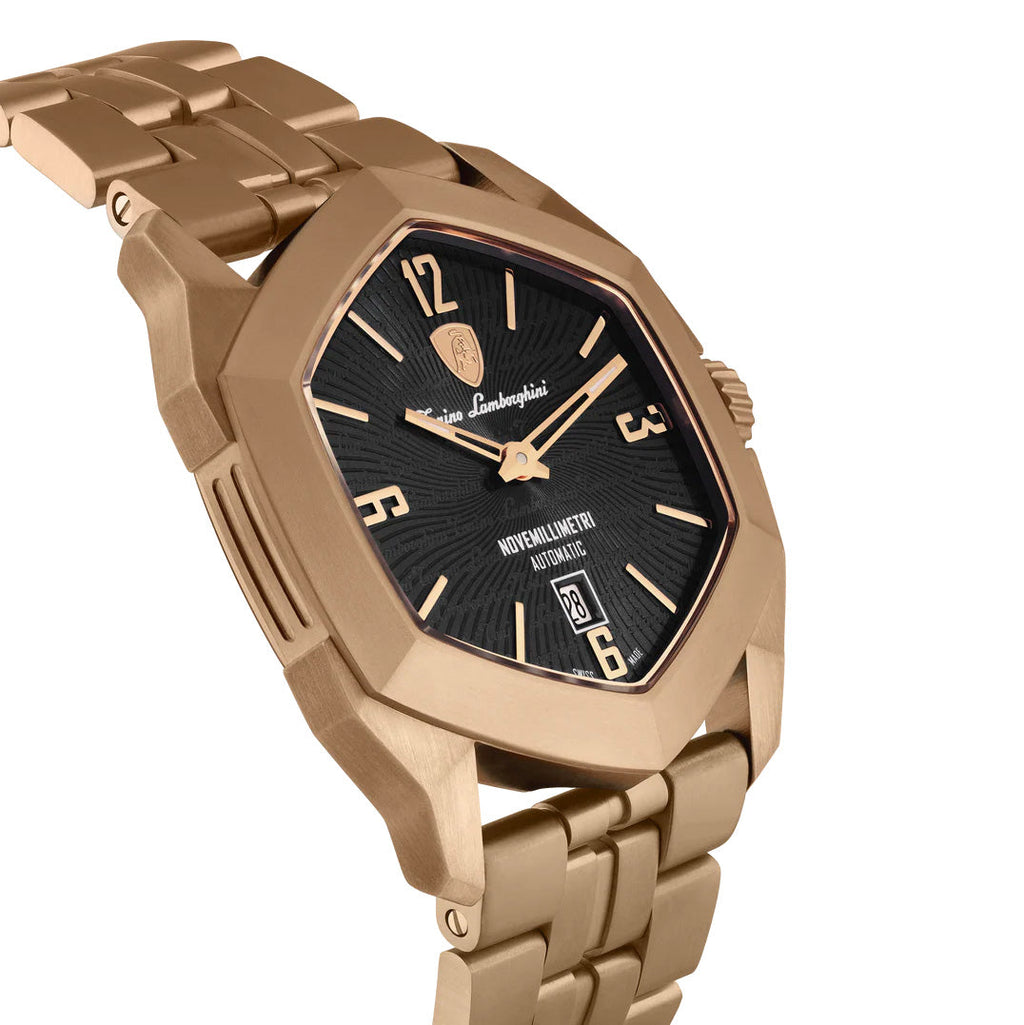 Tonino Lamborghini Novemillimetri Men's Rose Gold Black Watch