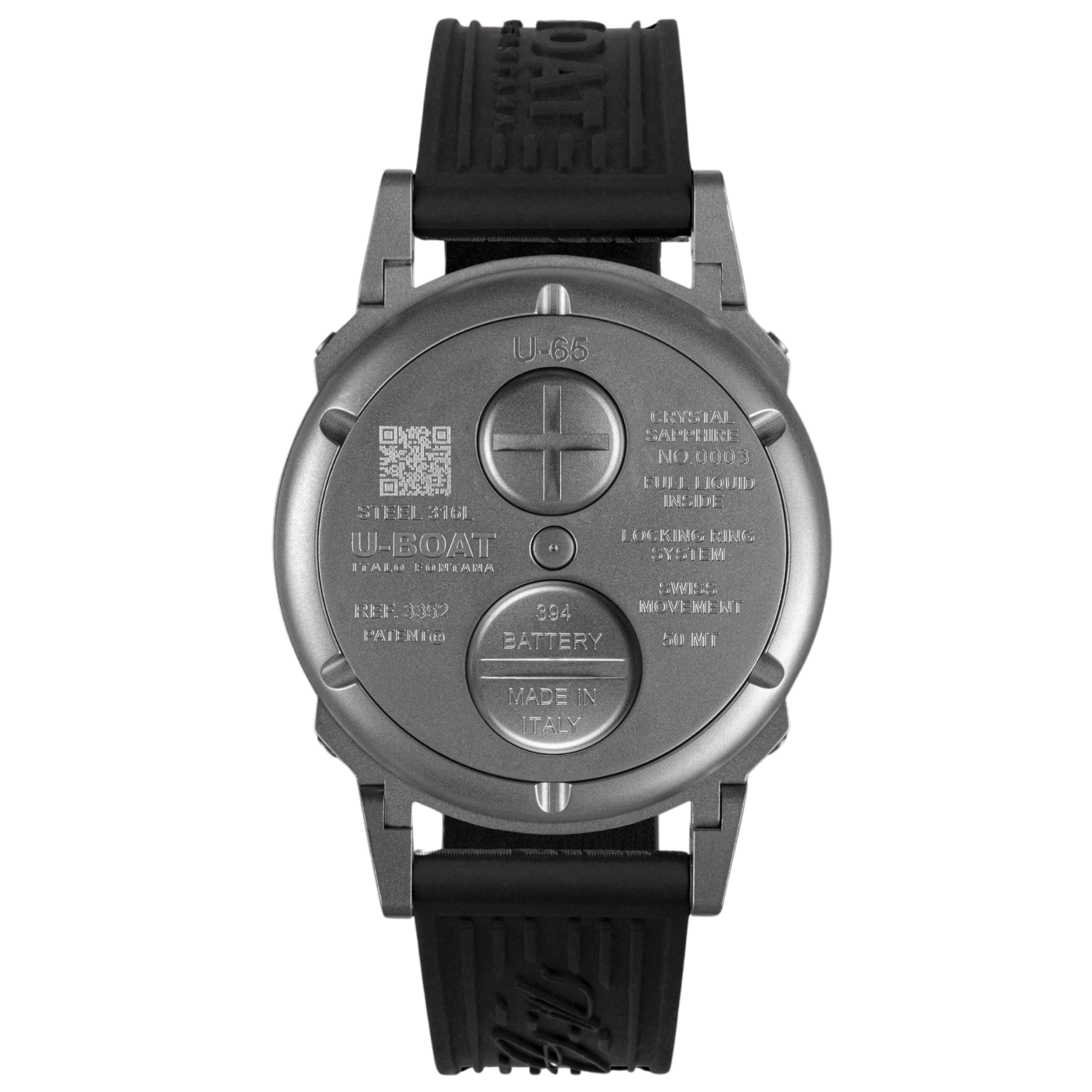 U-Boat U-65 Men's Black Turquoise Watch