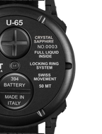 U-Boat U-65 Men's Turquoise Black PVD Watch