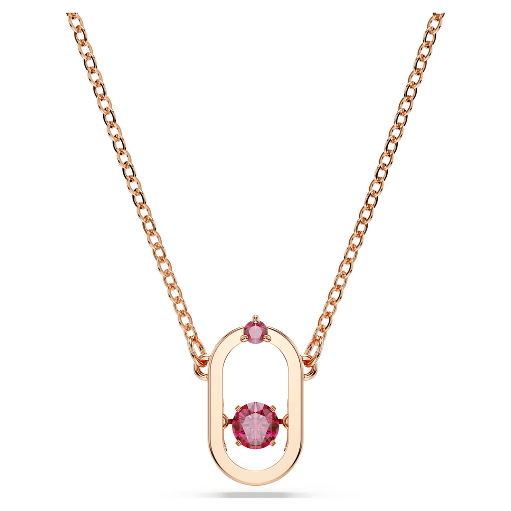 Swarovski Una pendant Necklace Rose Gold Red Plated