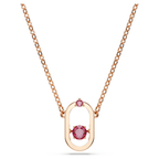 Swarovski Una pendant Necklace Rose Gold Red Plated
