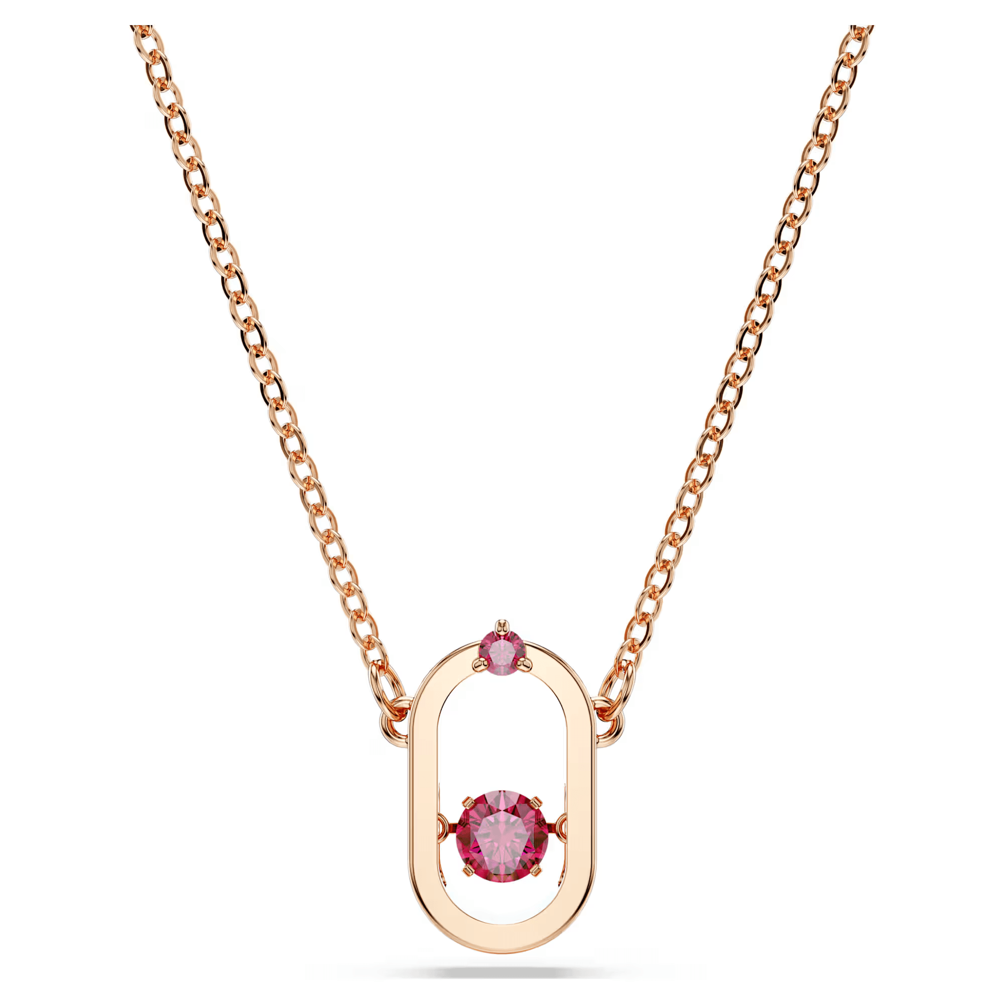 Swarovski Una pendant Necklace Rose Gold Red Plated