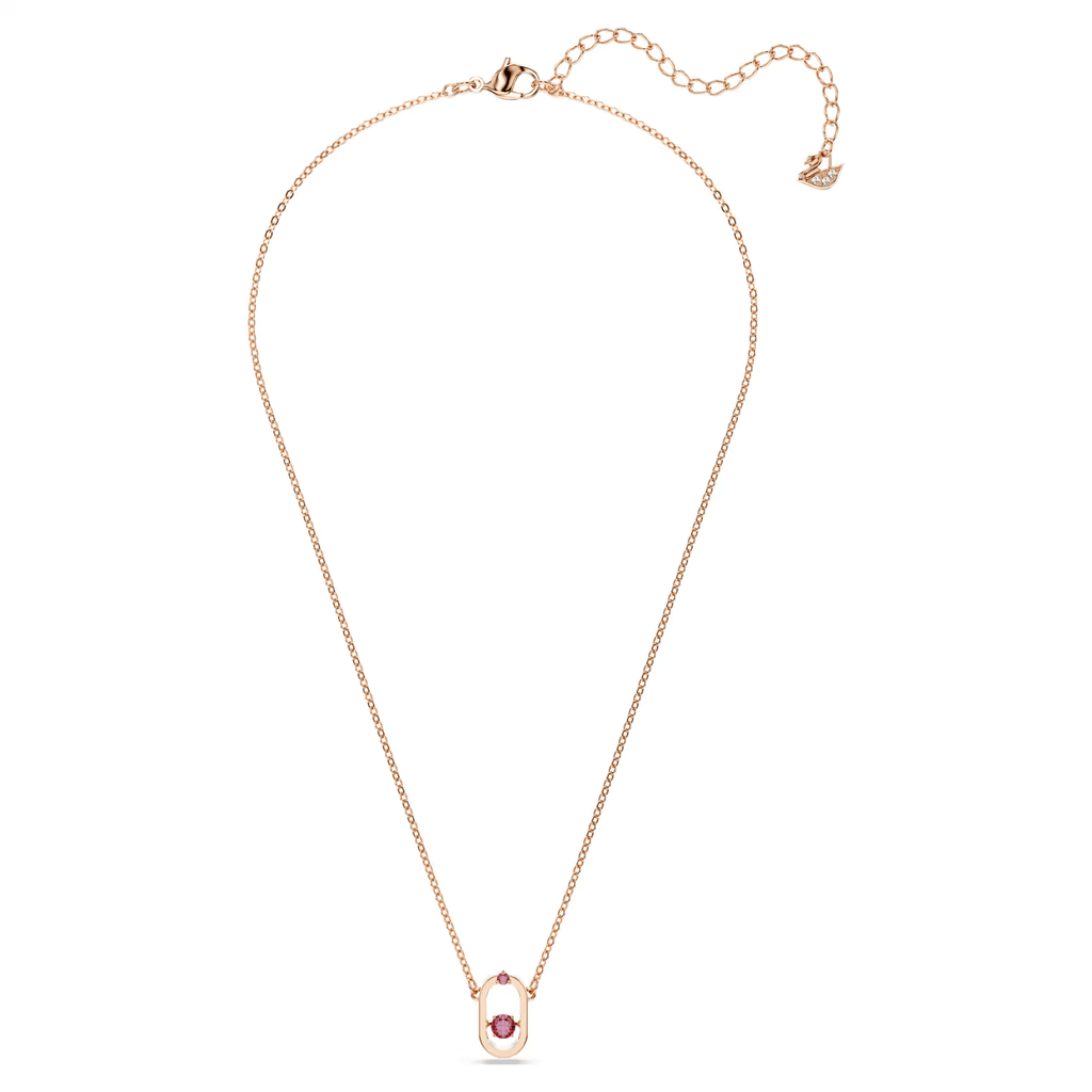 Swarovski Una pendant Necklace Rose Gold Red Plated