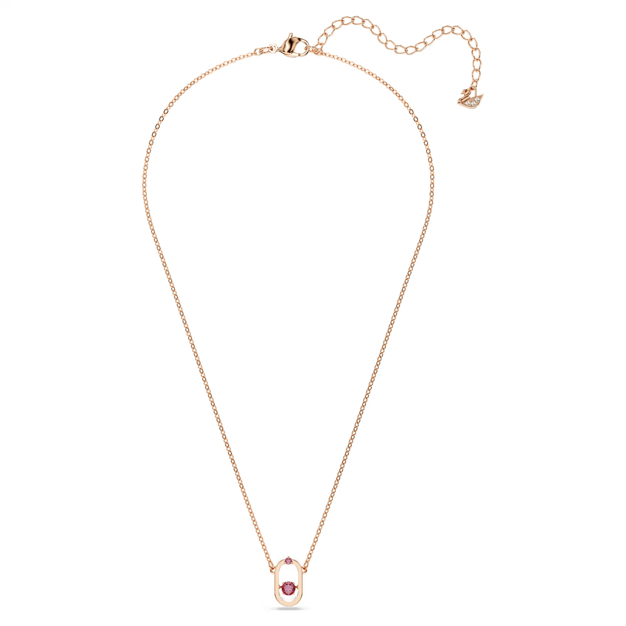 Swarovski Una pendant Necklace Rose Gold Red Plated