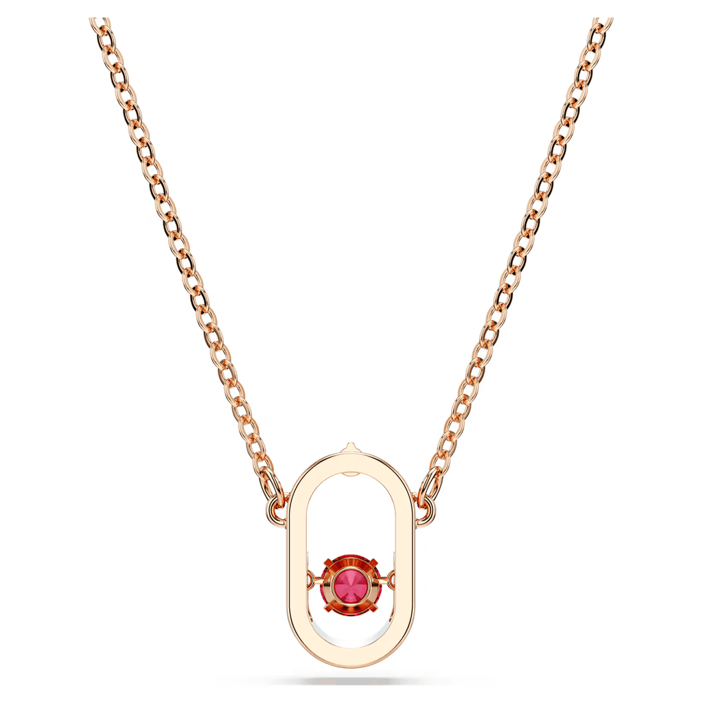 Swarovski Una pendant Necklace Rose Gold Red Plated