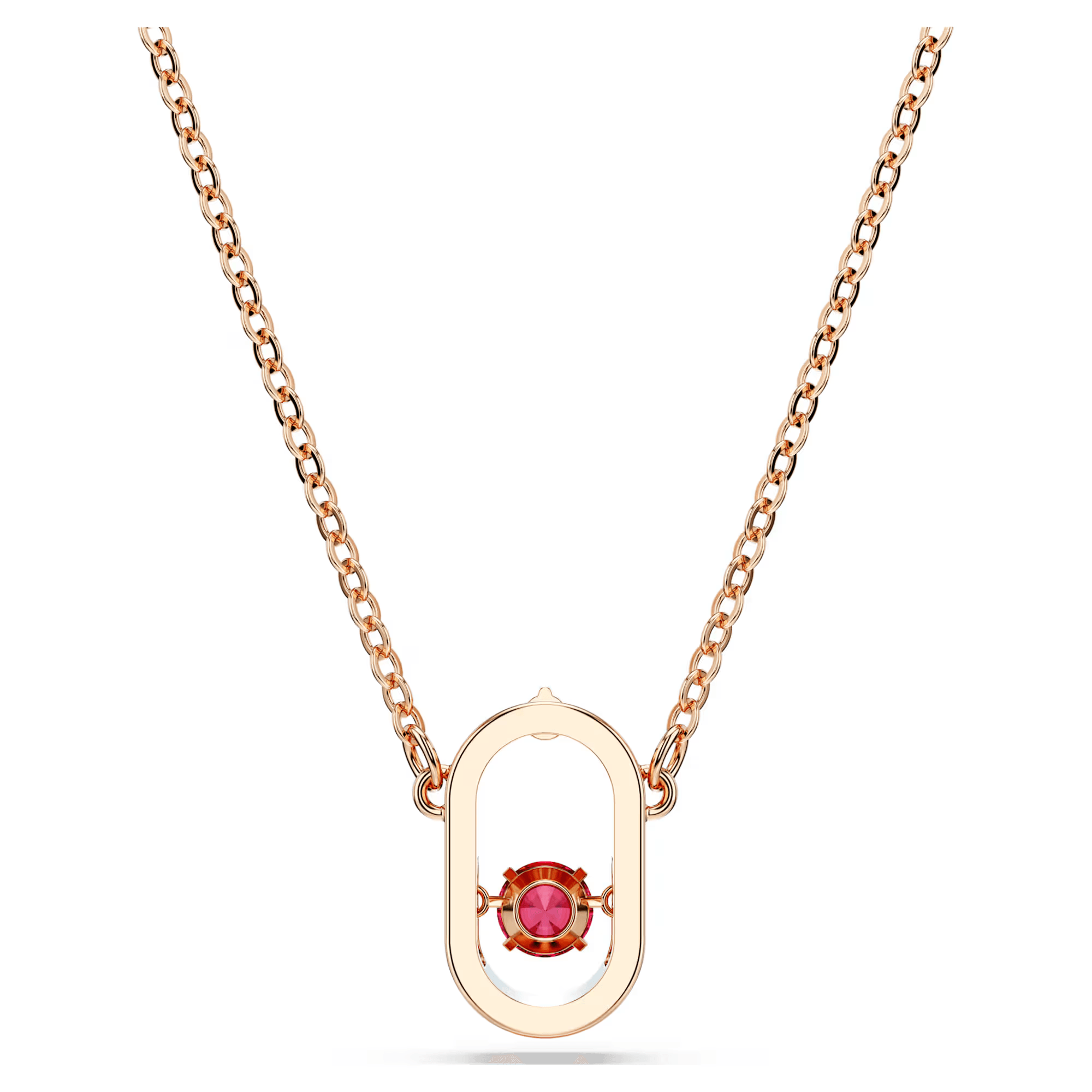 Swarovski Una pendant Necklace Rose Gold Red Plated